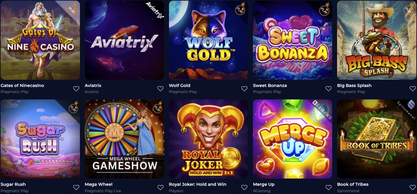 Nine Casino Hot en Trending Spellen